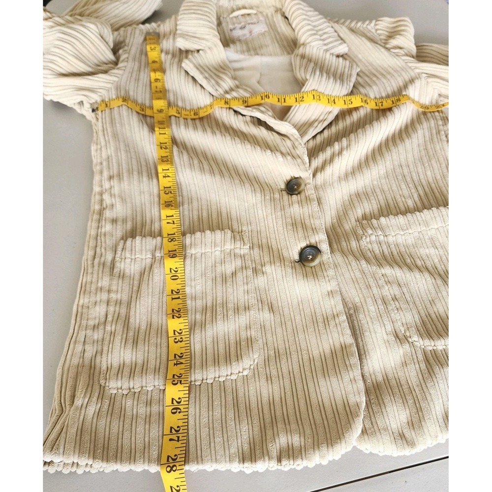 Free People We the Free Corduroy Jacket Blazer Womens XS Cream Oversized Relaxed - Picture 11 of 12
